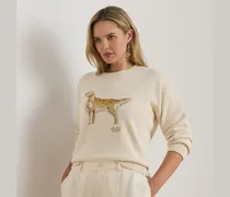 Plus Größen - Strickpullover mit Golden Retriever