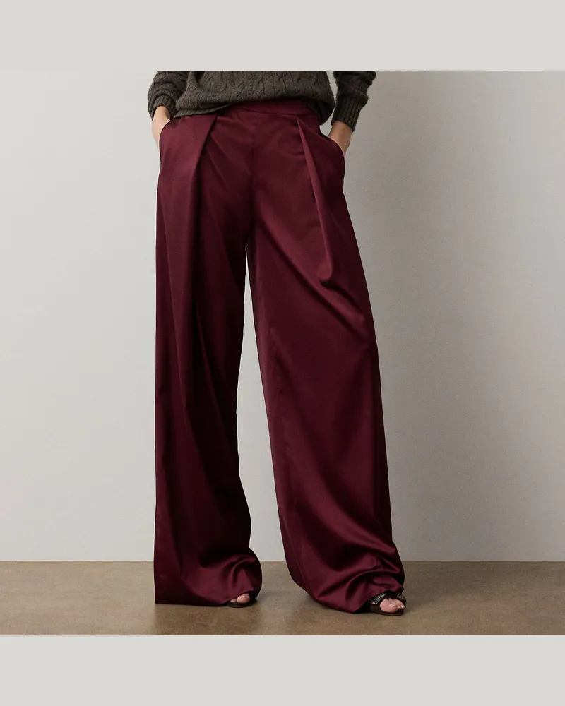 Ralph Lauren Satinhose Masina mit weitem Bein Red