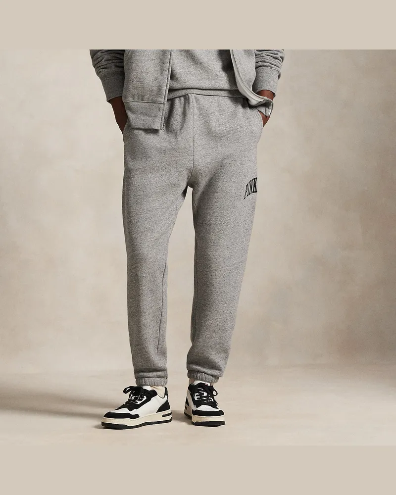 Ralph Lauren Fleece-Jogginghose mit Pink Pony Grey