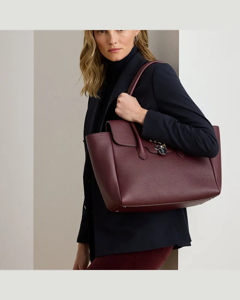 Ralph Lauren Große Lederumhängetasche Tanner Red