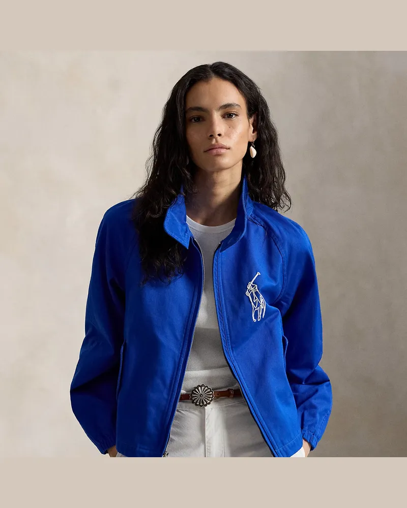 Ralph Lauren Bestickte Jacke aus Baumwolltwill Blue