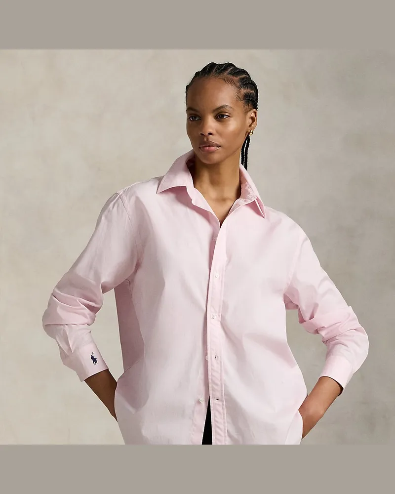 Ralph Lauren Übergroßes Baumwollhemd Pink