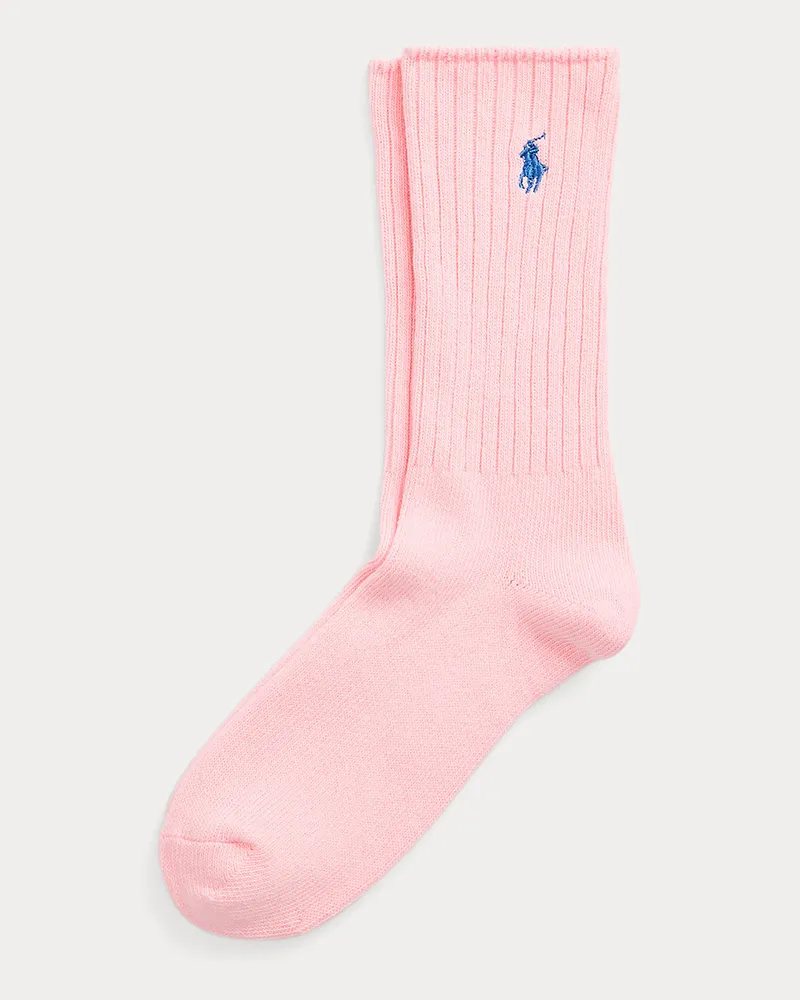 Ralph Lauren Crew-Socken mit charakteristischem Pony Pink