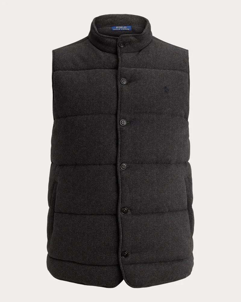 Ralph Lauren Große Größen - Gerippte Weste mit Fischgratmuster Grey