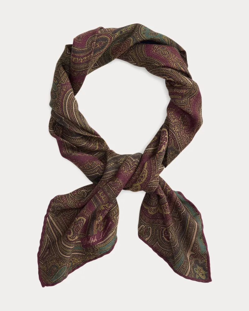 Ralph Lauren Paisley-Halstuch aus Kaschmir und Seide Red