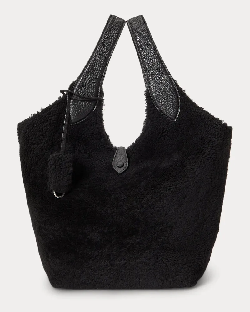 Ralph Lauren Tragetasche Polo Play aus Lammfell Black