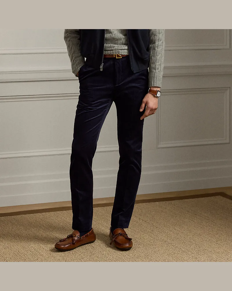 Ralph Lauren Handgeschneiderte Slim-Fit Kordsamthose Blue