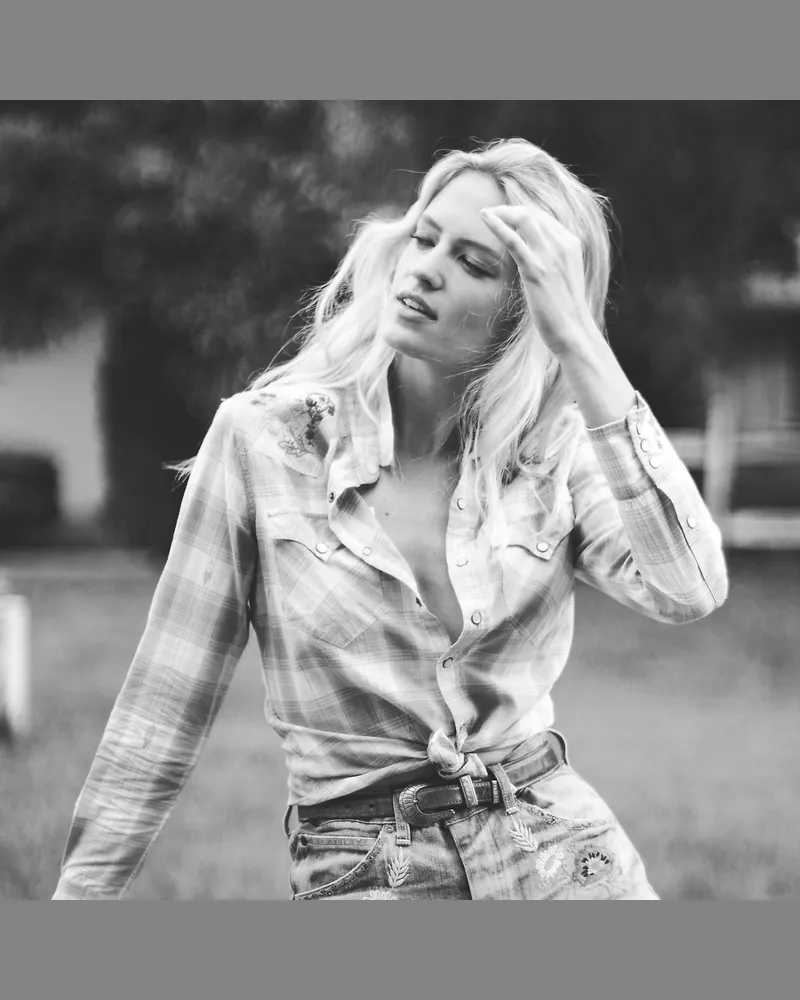 Ralph Lauren Kariertes Westernhemd mit Handstickerei Orange