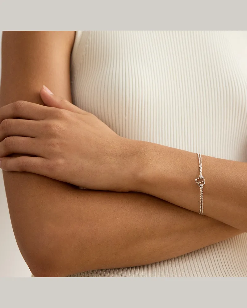 Ralph Lauren Sterlingsilber-Flex-Armband mit Anhänger Silver
