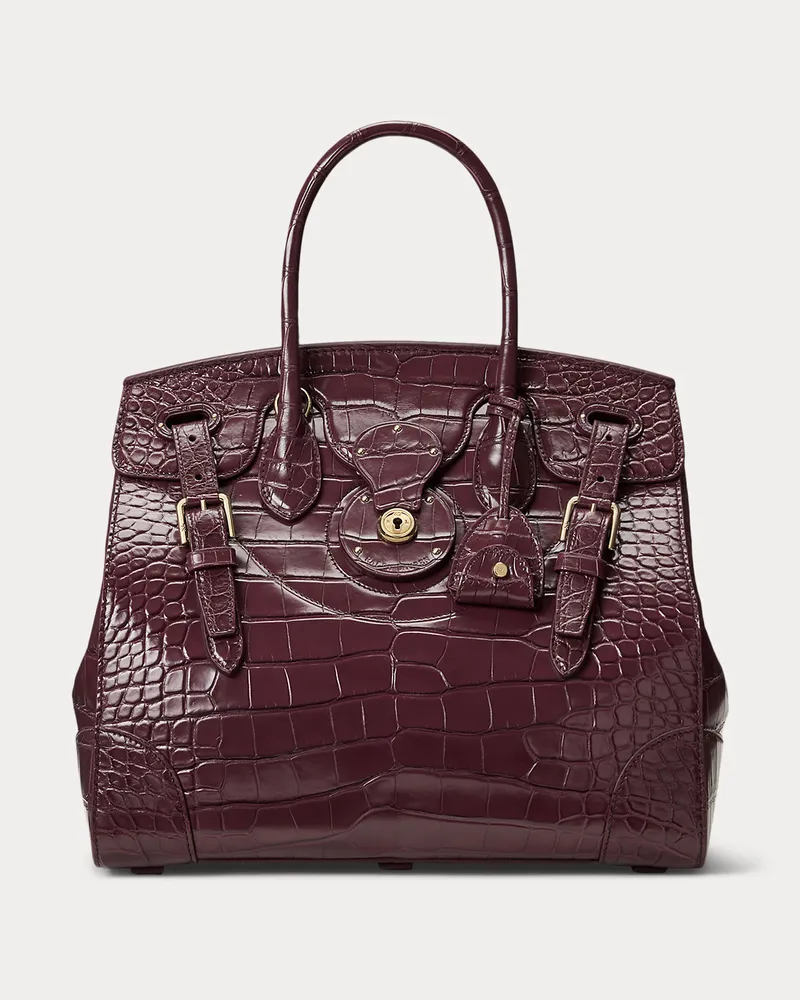 Ralph Lauren Tasche Soft Ricky 33 aus Alligatorleder Red