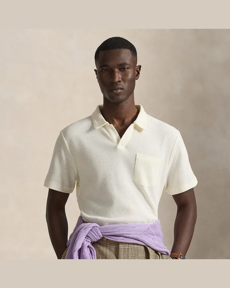 Ralph Lauren Standard-Fit Poloshirt aus Waben-Piqué Cream