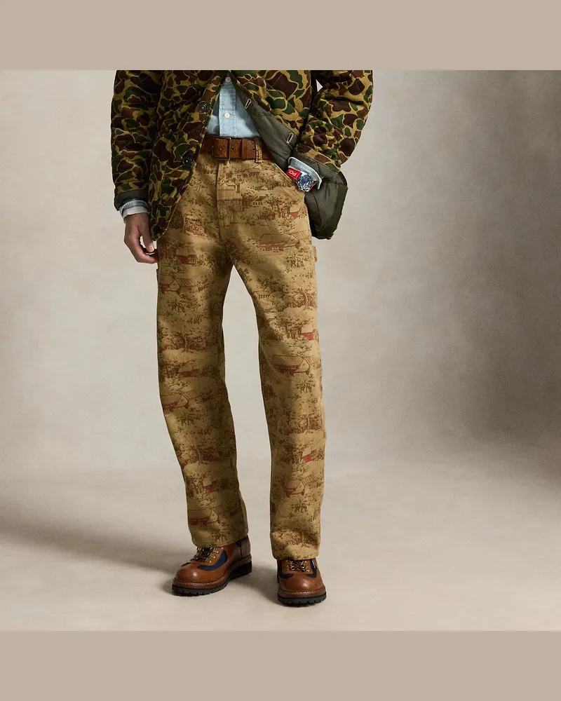 Ralph Lauren Dungaree-Fit Polo-Jeans mit Toile-Motiv Tan