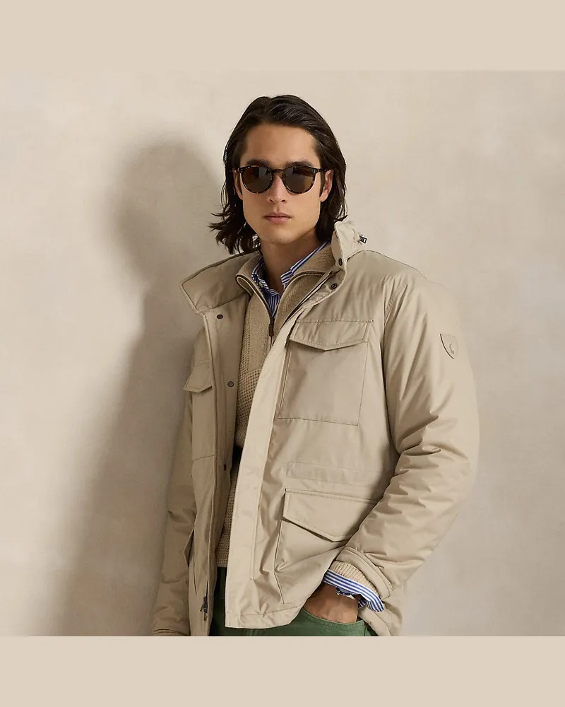 Ralph Lauren Gabardine-Feldjacke mit Kapuze Tan
