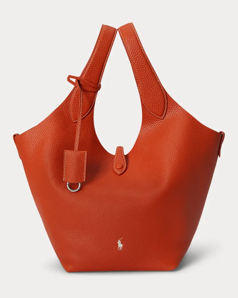 Ralph Lauren Ledertragetasche Polo Play Orange