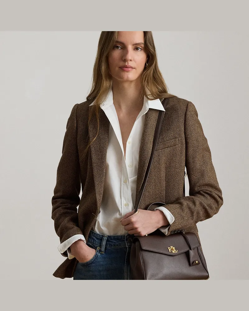 Ralph Lauren Kleine Nappaleder-Umhängetasche Farrah Brown