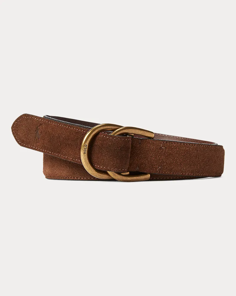 Ralph Lauren Wildledergürtel mit D-Ring Brown