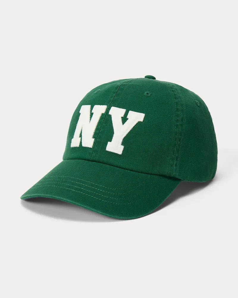Ralph Lauren Twill-Baseballkappe mit „NY“-Aufnäher Green