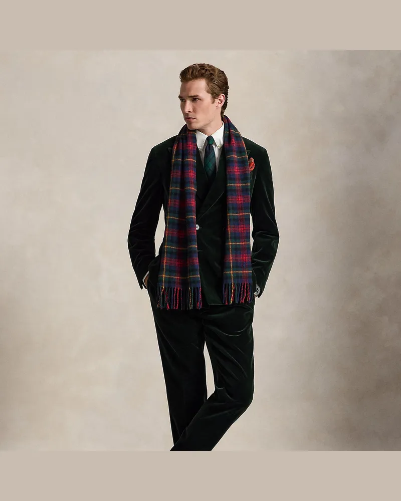Ralph Lauren Anzughose aus Samt mit Falten Green
