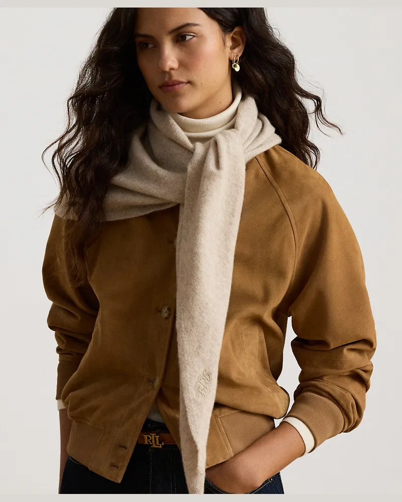 Ralph Lauren Dreieckiges Tuch aus Wolle Natural