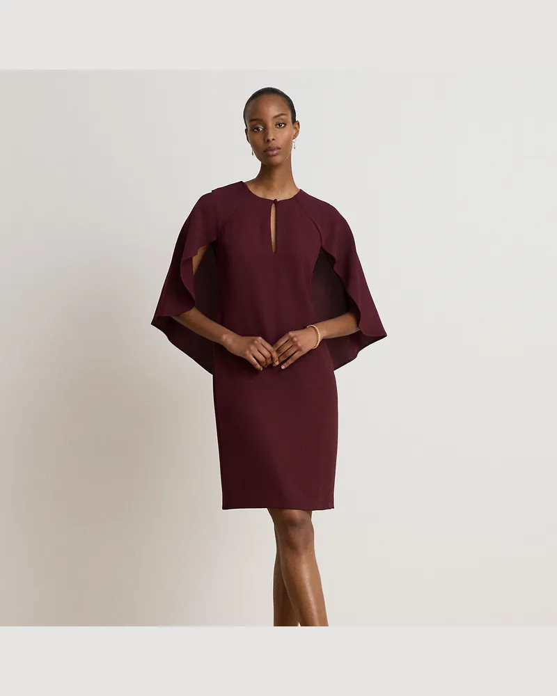 Ralph Lauren Cape-Cocktailkleid aus Georgette Red
