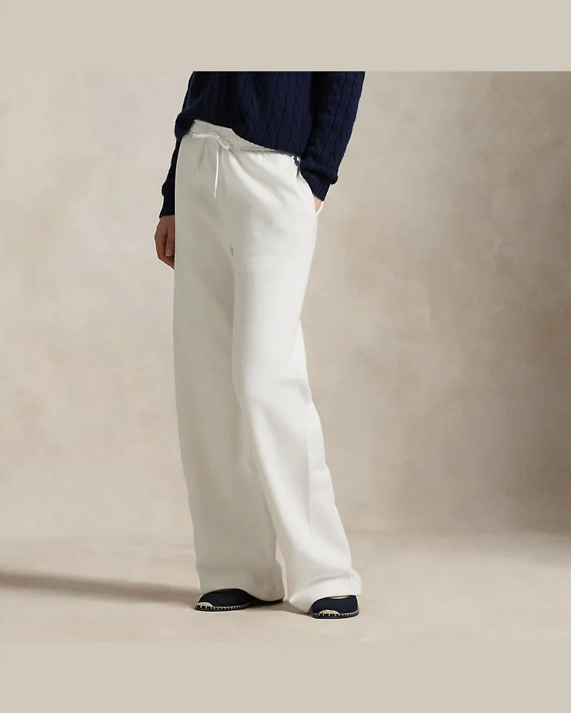 Ralph Lauren Fleece-Jogginghose mit weitem Bein White
