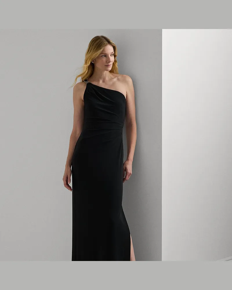 Ralph Lauren Einschultriges Kleid aus Jersey Black