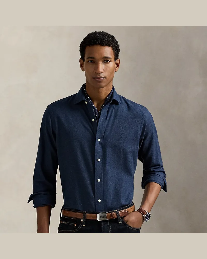 Ralph Lauren Custom-Fit Performance-Hemd aus Twill Blue