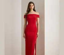 Schulterfreies Crêpe-Abendkleid