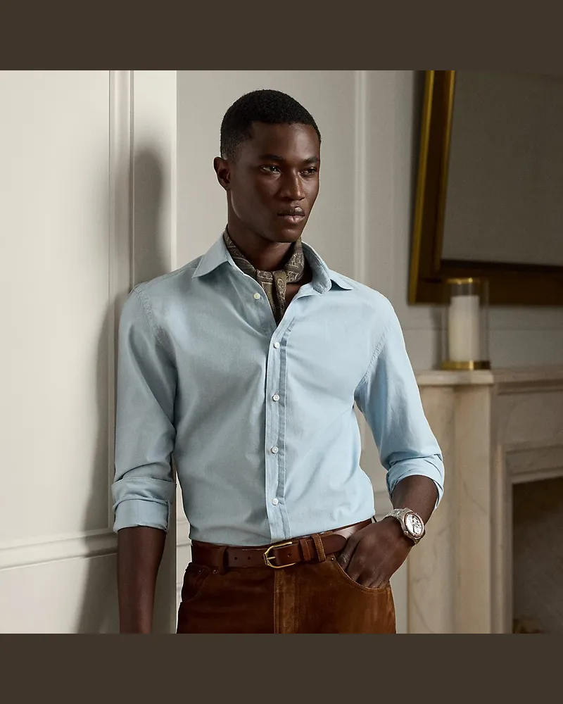 Ralph Lauren Hemd aus vorgewaschenem Chambray Blue