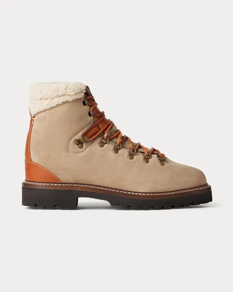 Ralph Lauren Stiefel Halpin aus Kalbswildleder Grey