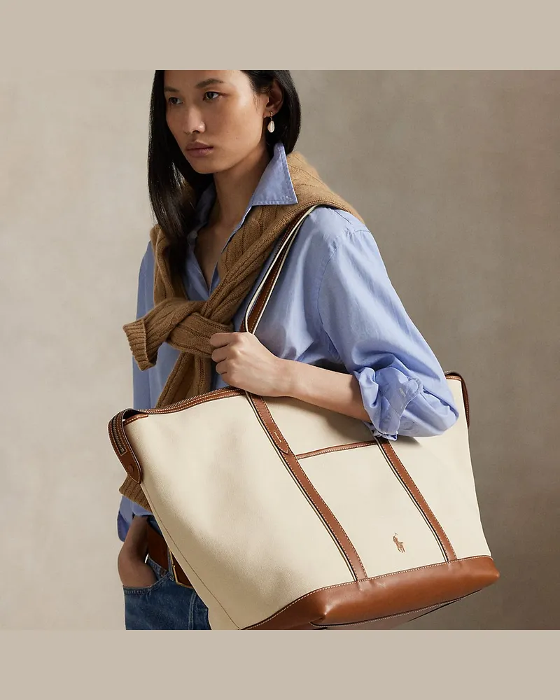 Ralph Lauren Große Shopper-Tragetasche aus Segeltuch Multi