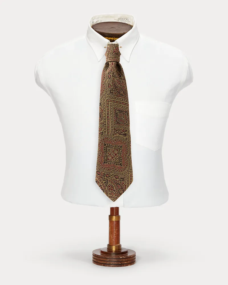 Ralph Lauren Handgefertigte Paisley-Brokatkrawatte Brown