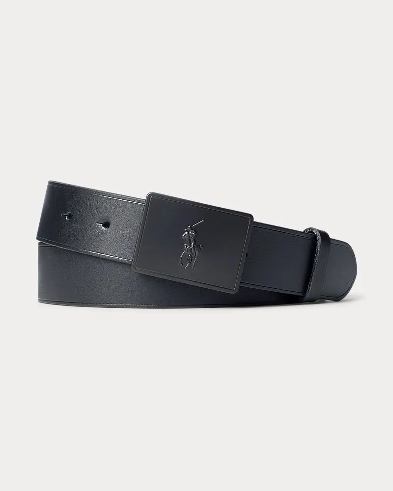 Ralph Lauren Ledergürtel mit Ponyschnalle Black
