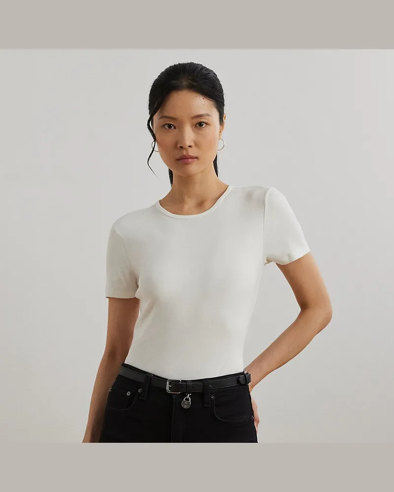 Ralph Lauren T-Shirt aus Baumwollstretch White
