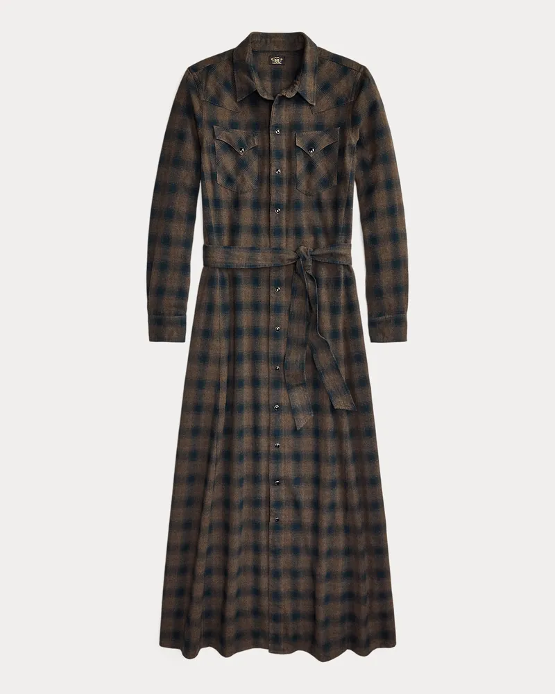 Ralph Lauren Western-Hemdkleid mit Karomuster Brown