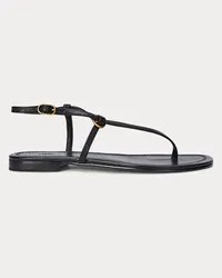 Ralph Lauren Ledersandale mit O-Ring Black