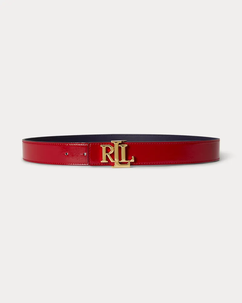 Ralph Lauren Logo-Wendegürtel aus Lackleder Red