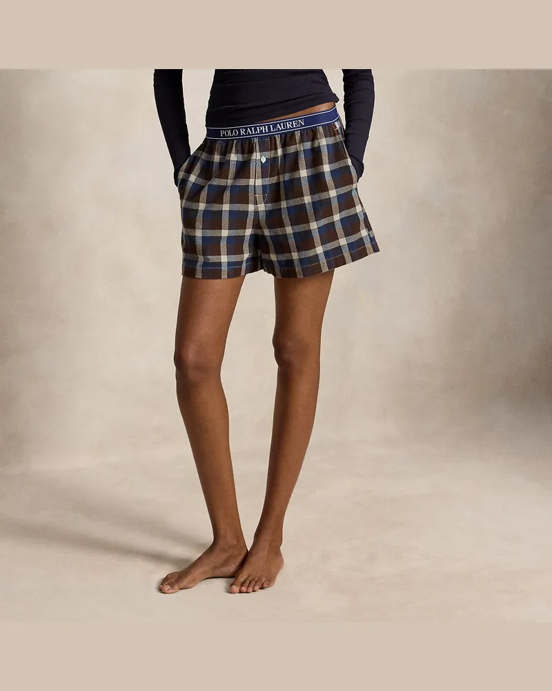 Ralph Lauren Karierte Boxershorts aus Baumwollflanell Green