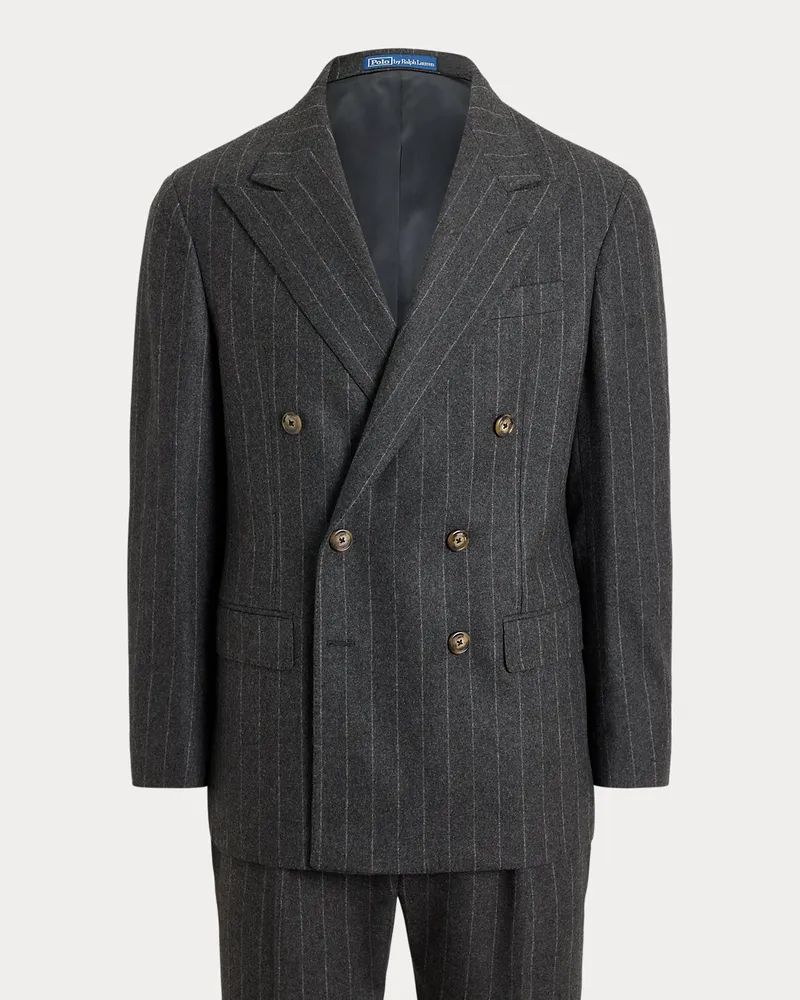 Ralph Lauren Tailored-Fit Polo-Wollanzug mit Streifen Grey