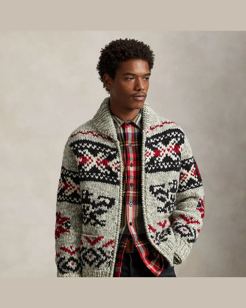 Ralph Lauren Woll-Cardigan mit Schalkragen Cream