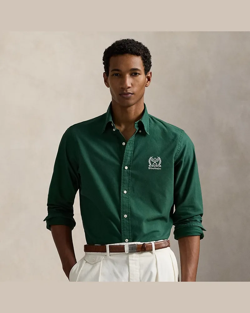 Ralph Lauren Gefärbtes Slim-Fit Oxfordhemd Wimbledon Green