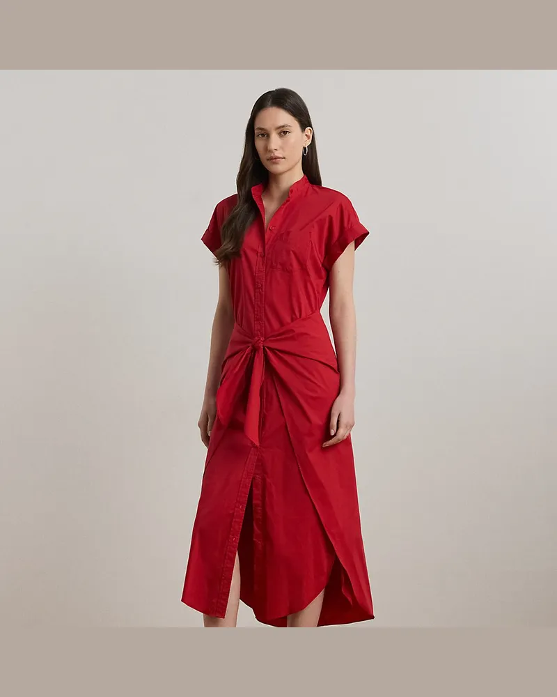 Ralph Lauren Hemdkleid mit Bindedetail vorne Red