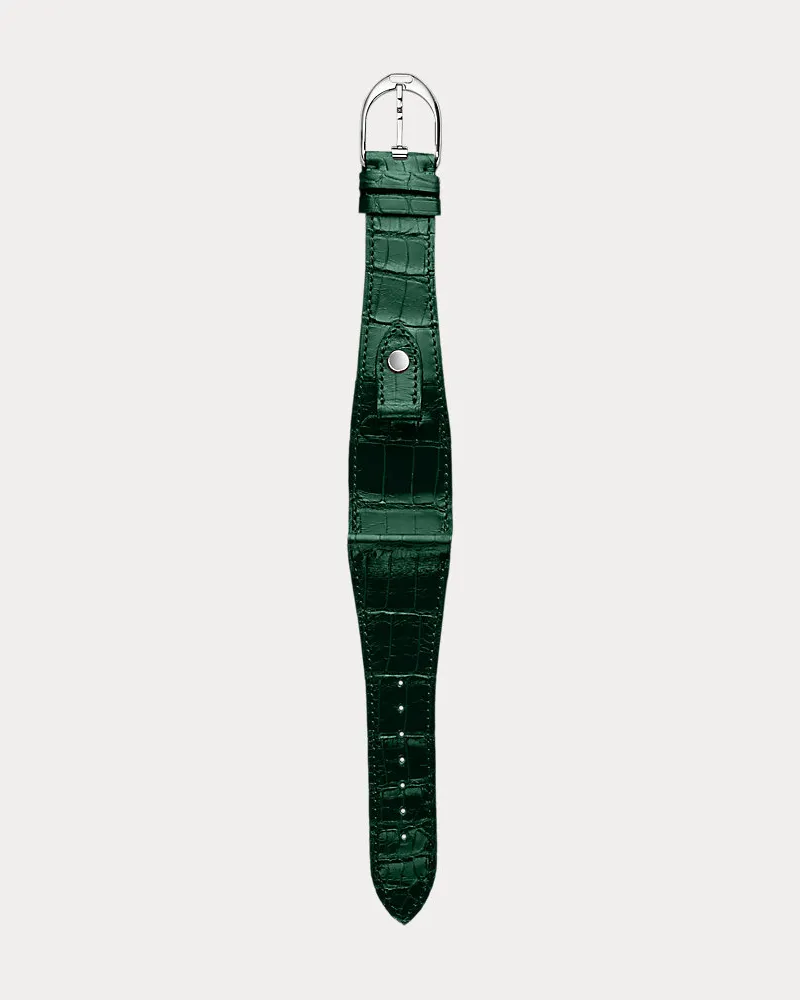 Ralph Lauren Large-Stirrup-Armband, Alligatorleder Green