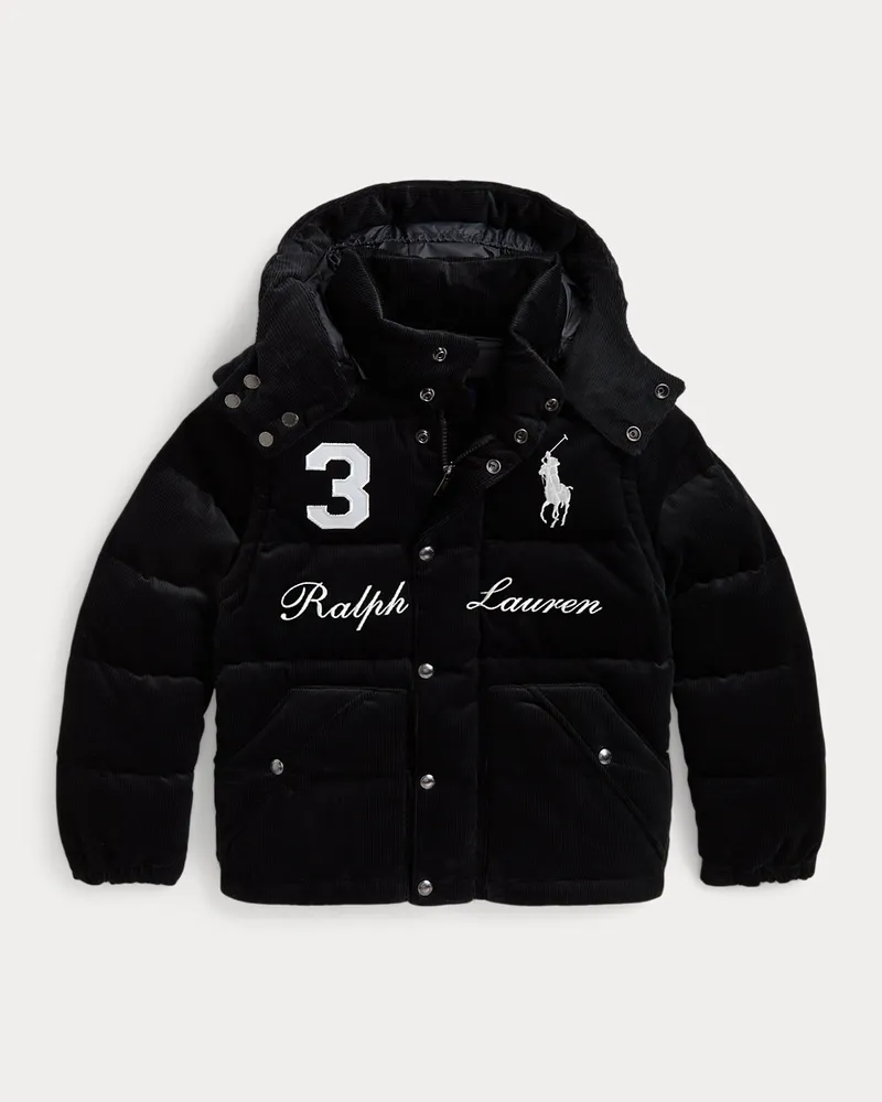 Ralph Lauren Vielseitige Daunenjacke aus Kordsamt Black