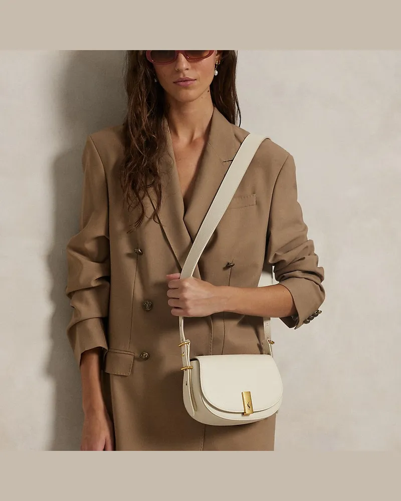 Ralph Lauren Satteltasche Polo ID aus Leder Cream