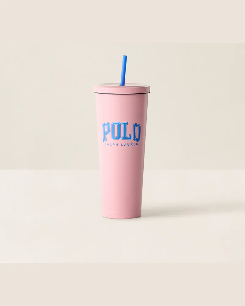 Ralph Lauren Home Becher Polo Icon mit Strohhalm Pink