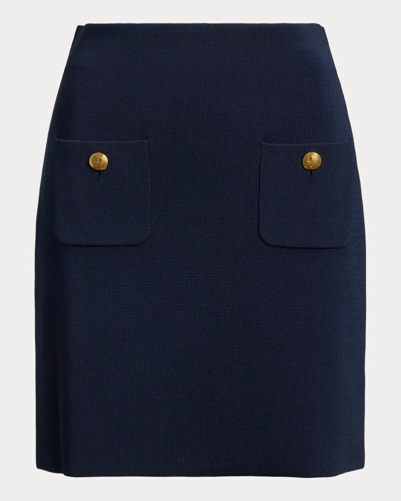 Ralph Lauren Bleistift-Minirock mit Knöpfen Blue