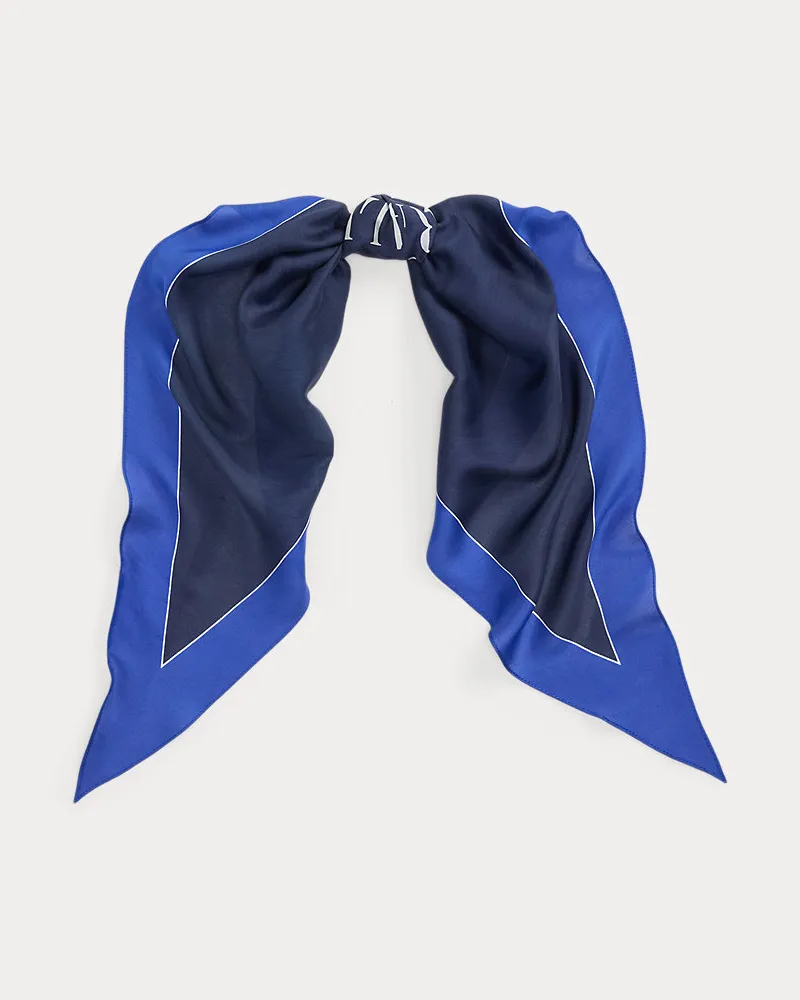 Ralph Lauren Modal-Seiden-Schal mit Logo Blue