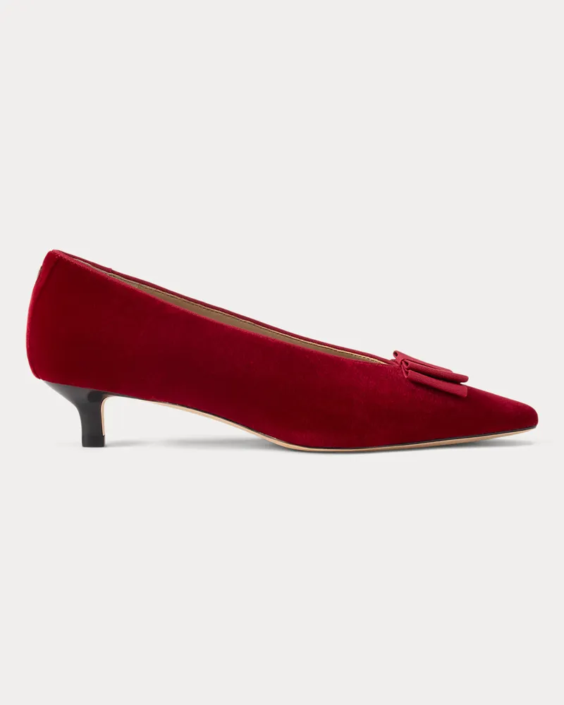 Ralph Lauren Samt-Pumps Francesca mit Schleife Red