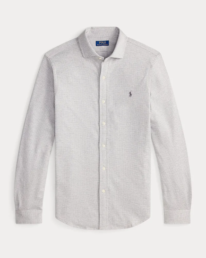 Ralph Lauren Hahnentritt-Jerseyhemd mit Kragen Cream